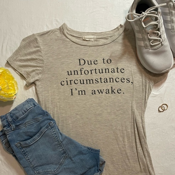 Altar'd State Tops - Funny Beige Tshirt